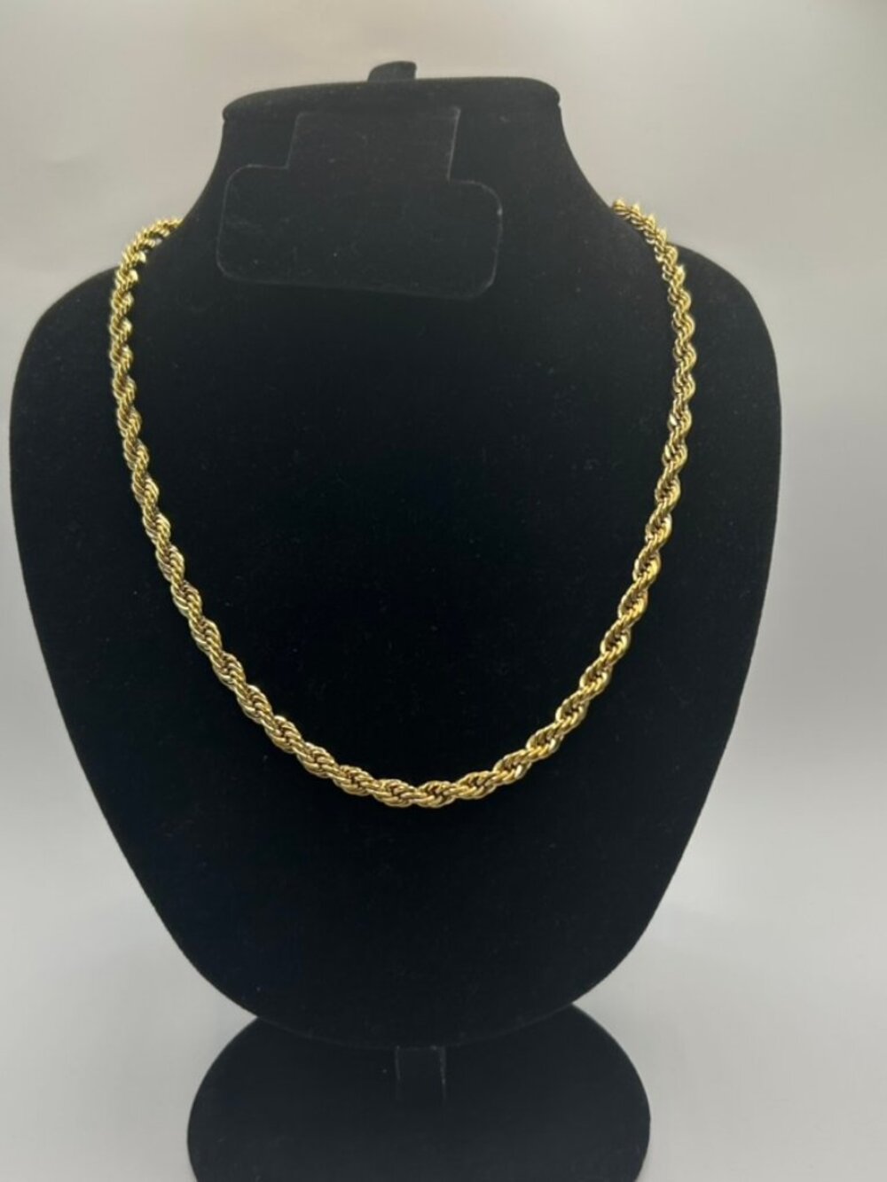 Real Gold Rope Chain Necklace 5mm 22 Inch Plated Mens Solid Durable Never Fade